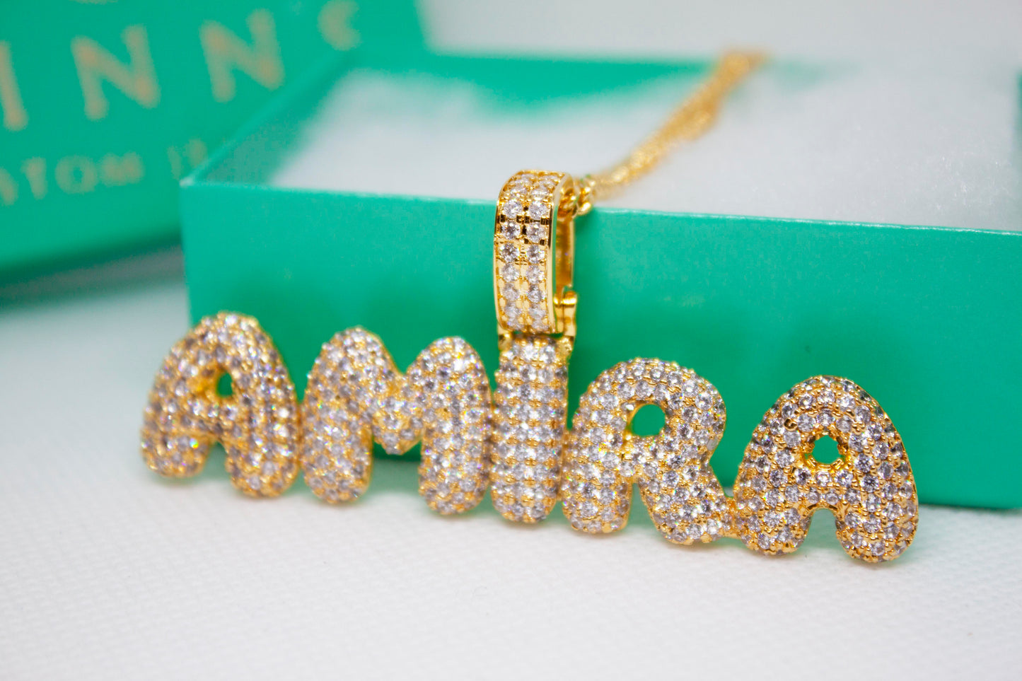 Bubble Letters & Bling Necklace