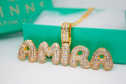 Bubble Letters & Bling Necklace