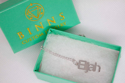 Sideways Personalized Necklace