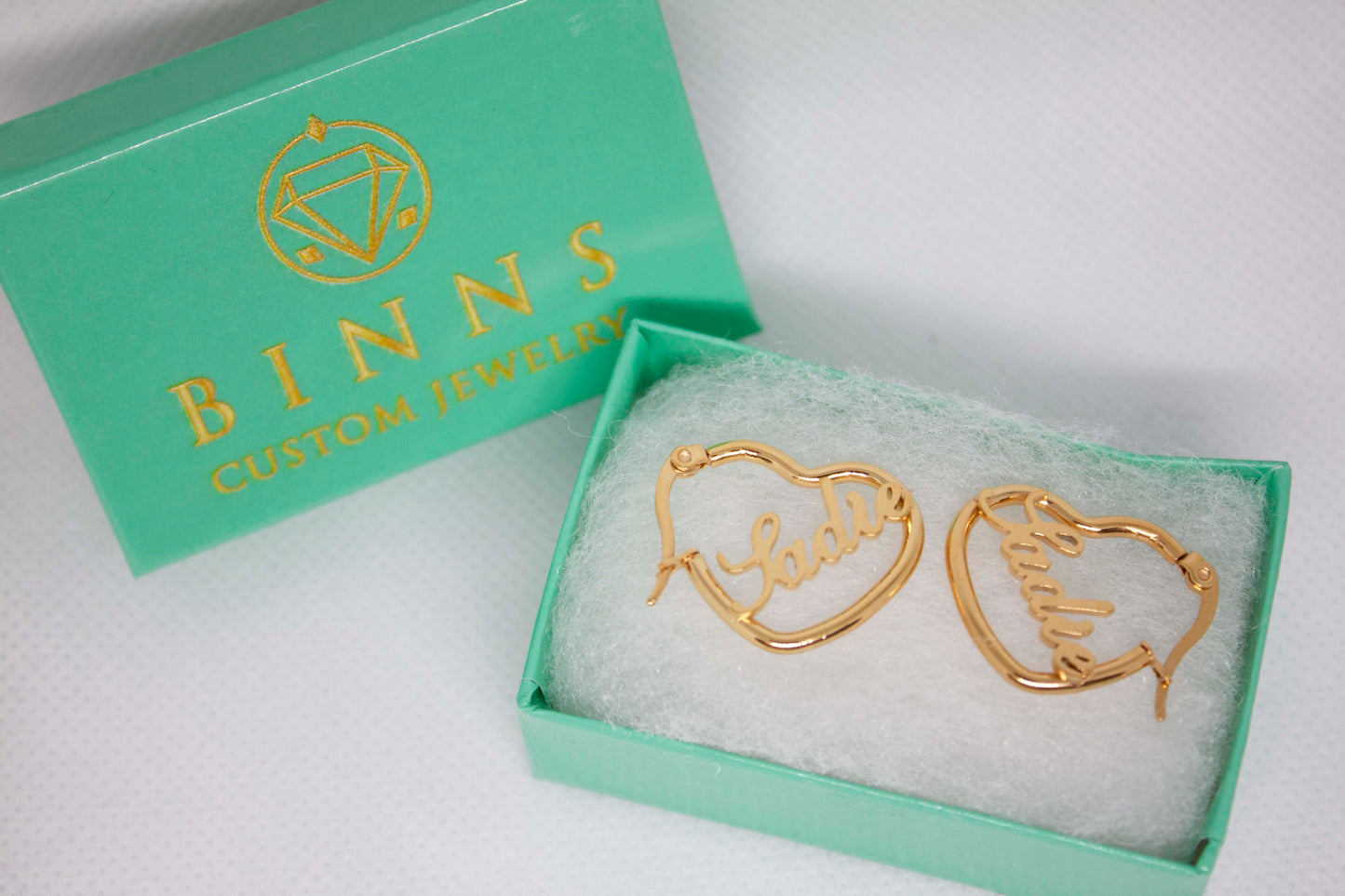 Small Heart Name Earrings